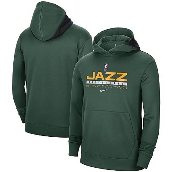 Men's Nike Green Utah Jazz On Court Practice Performance Pullover Hoodie - Picture 1 of 9
